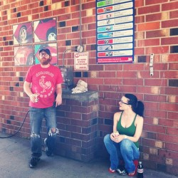 Chilling with @drjcaldwell &amp; @jellyfrances in the car wash stall. 😄 (Taken with instagram)