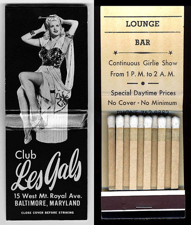 burleskateer:Sally Keith is featured on the cover of this vintage 50’s-era matchbook