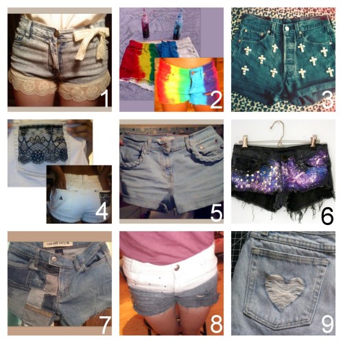 Eight Shorts from DIY People on Tumblr and One Tutorial on Ripping Designs into Shorts. All photos l