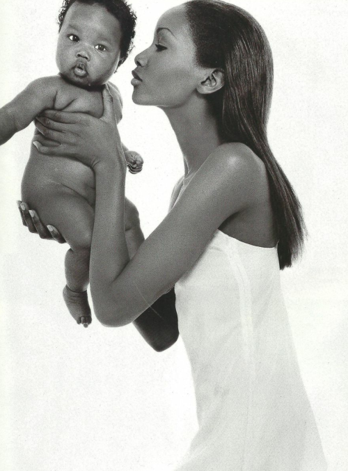 90s90s90s:Beverly Peele and her daughter Cairo by photographed by Steven Meisel, Vogue April 1994