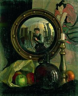 thorsteinulf: Mark Gertler - Still Life with Self Portrait (1918)