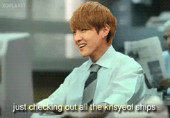 i-punched-tao:   Tao’s reaction to KrisYeol  the suave tie and dress shirt don’t fool me bitchface tao wears the pants in this relationship  THISSSS!!!!! Is why i love exotics.