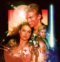  Star Wars movie poster art:  Episode I: The Phantom Menace (1999) | Episode II: Attack of the Clones (2002) | Episode III: Revenge of the Sith (2005) | Episode IV: A New Hope (1977) | Episode V: The Empire Strikes Back (1980) | Episode VI: The Return