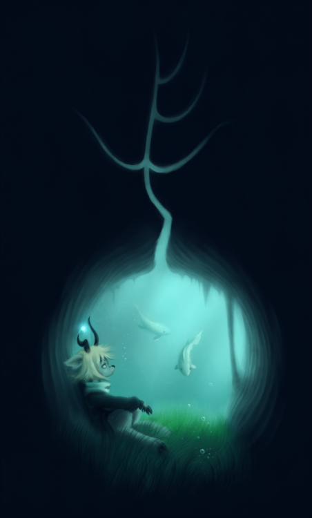 swaetshrit:  Green Grass of Tunnel I started this a long time ago and abandoned it shortly after, but I picked it up again recently because I liked the composition a lot. Underwater scenes are so nice to do! I’m addicted.  love it! it looks so calm