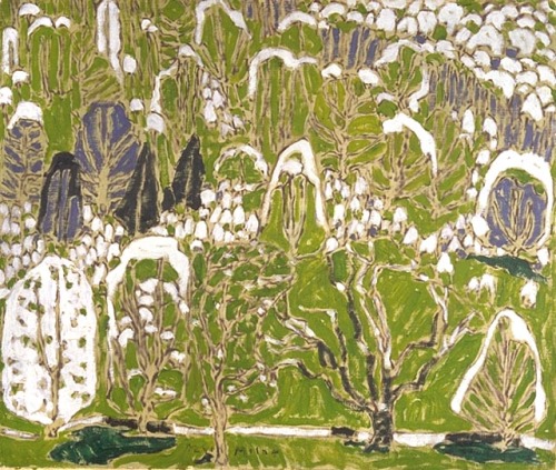 yama-bato:  Trees in Spring, c. 1917 David B. Milne  oil on canvas55.8 x 66.1 cmGift of Douglas M. D