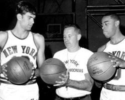 Knicks&Amp;Rsquo; Coach Dick Mcguire Welcomes Phil Jackson And Walt Frazier To Training