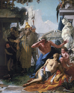 malebeautyinart:  La muerte de Jacinto (The Death of Hyacinthus) Giovanni Battista Tiepolo (1696-1770) c. 1752-1753 oil on canvas Thyssen-Bornemisza Museum 