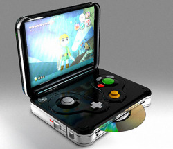 embroidedmelody:  bryainiac:  This is a handheld gamecube.   