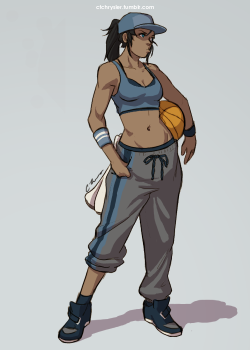 ctchrysler:  Warmup of the day!  6/3  Air Korra … not the airbending kind of Korra this time.  The MJ kind of Korra who can bring the heat on the court, handle the rock with fluid moves aaaaaaaaaaannnd probably needs to work on her hops with coach
