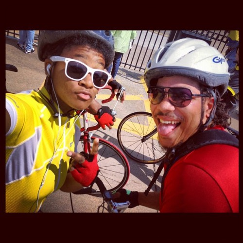 deucedlydouce: Me and the Bro! #biker #bicyclist #family #sunglasses (Taken with instagram)