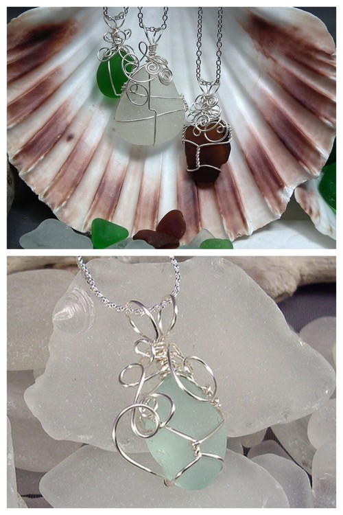 DIY Wire Wrapped Sea Glass Tutorial. Really detailed written and video tutorial by Gayle Bird Design