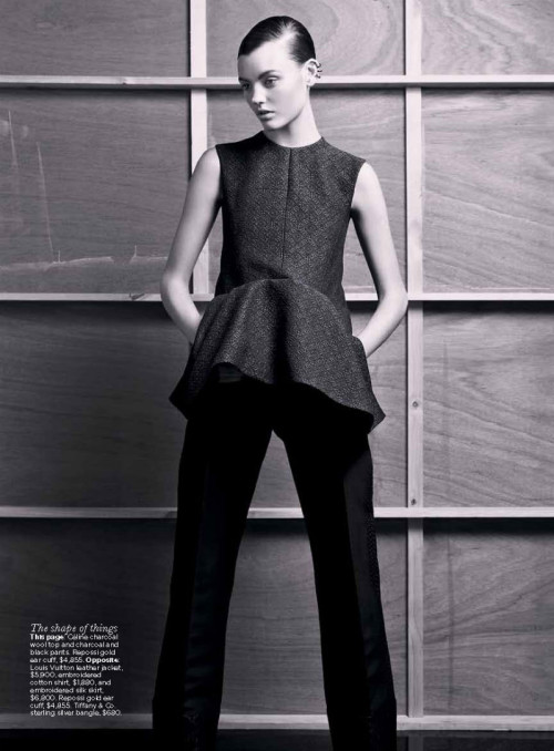 glossynewsstand:VOGUE AUSTRALIA JULY 2012Look SharpModel: Montana CoxPhotographer: Max DoyleStylist: