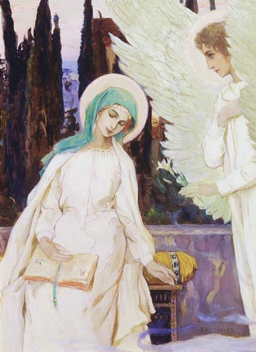 The Annunciation (1901). Mikhail Vasilyevich Nesterov (Russian, 1862-1942). Nesterov was a majo