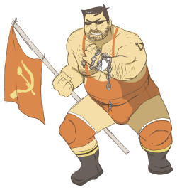 Beardrooler:  Jerbear As Leonid Bershov His New Russian Gimmick. Red Color Is So