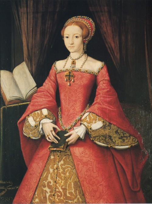 Elizabeth Tudor as a Princess (1546).  Attr. to William Scrots (active 1537-1553) but art historians