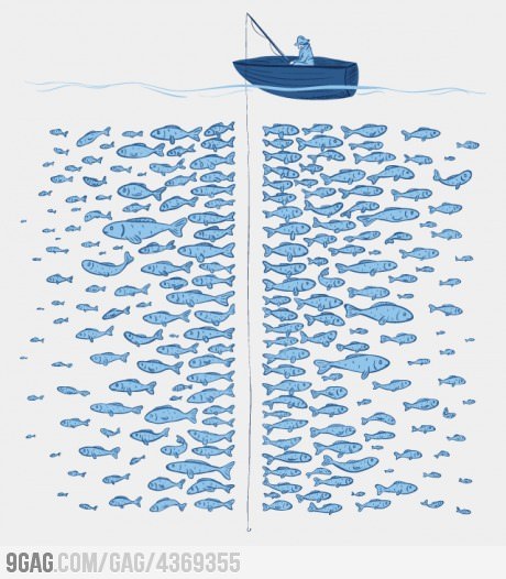 9gag:  They said there’re plenty of fish in the sea… 