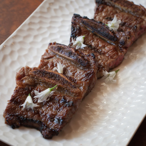 Gal bi, beef short ribs, from FuseBOX, 2311A Magnolia Street, Oakland, CA 94607. See a sample menu.