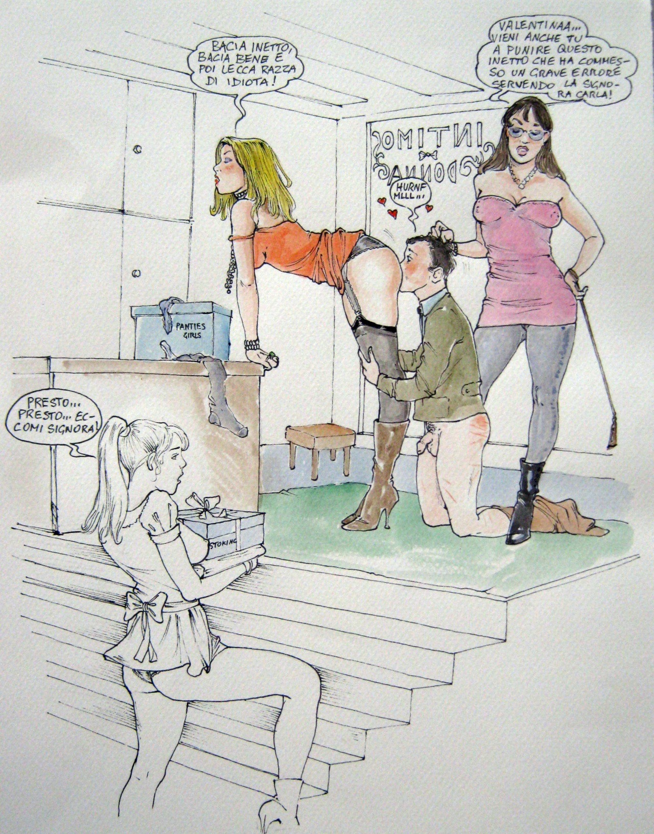 At the end of your leash.