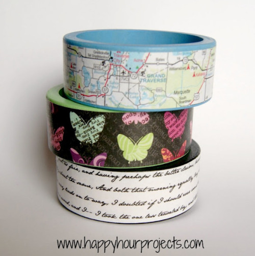 DIY Easy Wood Mod Podge Bracelet Tutorial. I like the one with an excerpt from Robert Frost&rsquo;s 