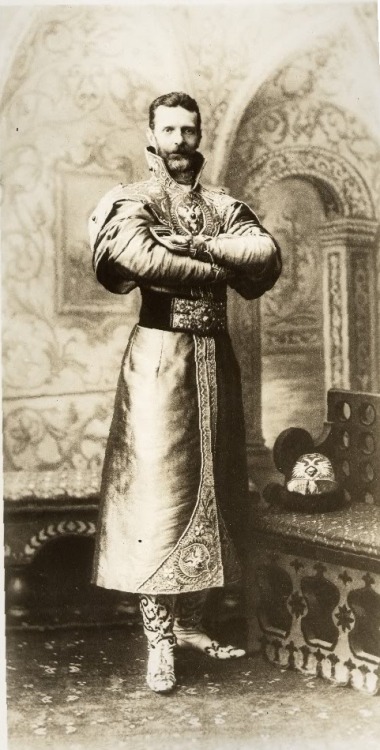 Grand Duke Sergei Alexandrovich of Russia dressed in a XVII century Russian costume for the Romanov 