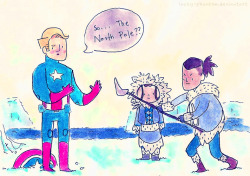 wweird:  rufftoon:  wrong iceberg by *Lucky-phantom Steve wakes up after a long sleep in the ice to fight the Fire Nation. … I love this crossover idea!  OH 