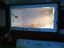 teapayne:  I put a smiley fry in the microwave