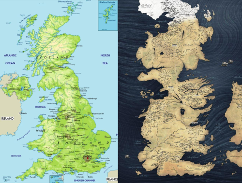  aminorpoetofthegreekanthology:Continent of Westeros= island of Great BritainHouse Lannister = House