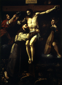 Spanishbaroqueart:  Francisco Ribalta, Saint Francis Embracing Christ (C.1620) Museum