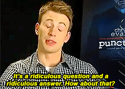 matthewmurdorks:  “I hate myself in interviews. All of a sudden, you stop and you’re like, Chris, how dare you?” 15 Days Chris Evans Challenge: Day 6 - Favorite Quote 