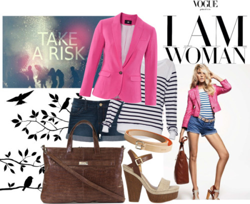 I Am Woman by reportshoes featuring leather beltsH m blazer, £25A|Wear jean shorts, £20L