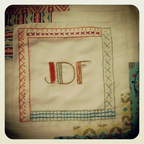 Monogram quilt block. (Taken with instagram)