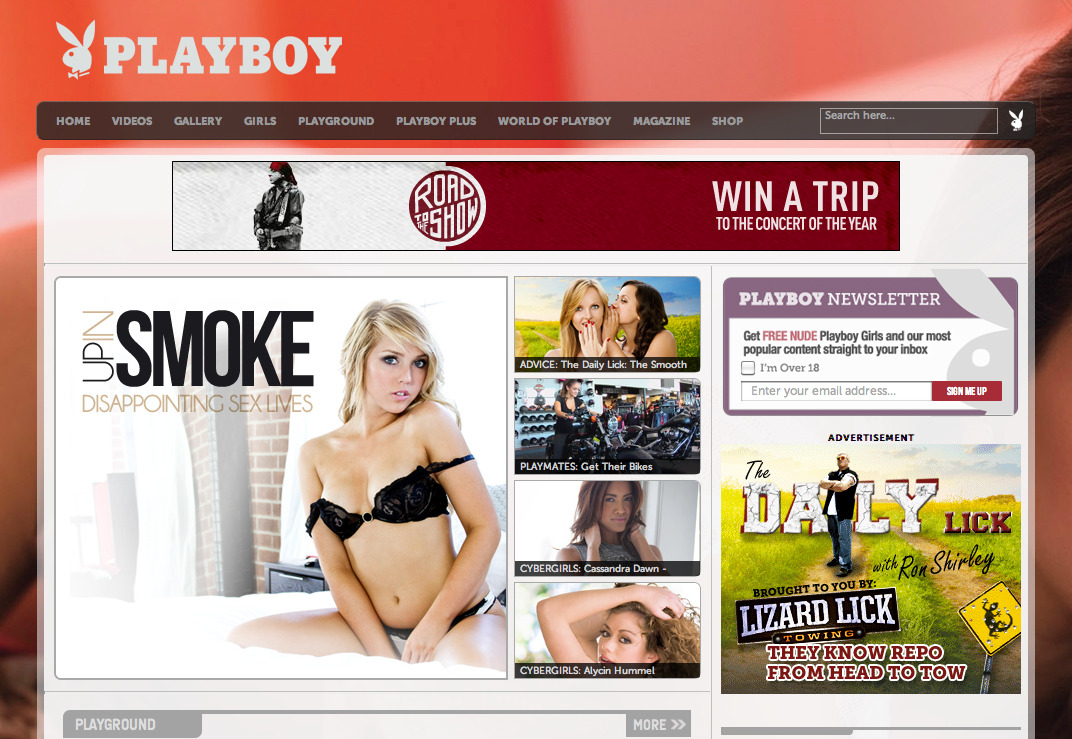 Playboy.com today.