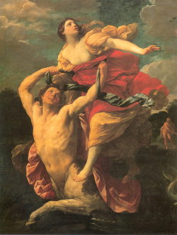 svell:  Guido Reni, Deinira Abducted by the Centaur Nessus, n.d.  Deianira, of course.