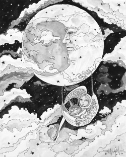 Artchipel:  Tumblr Artist Leyla Akdogan | On Tumblr (Usa/France) - Moon Angel / Jupiter’s