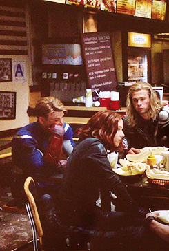 holyhipsterbatman:  vodka—mutini:  chemicalcrime:  thorki-hiddlesworth:  hiddles-on-toast:  that awkward moment when you realise you have nothing in common other than saving the world.  We are The Avengers of Midgard and we are burdened with glorious