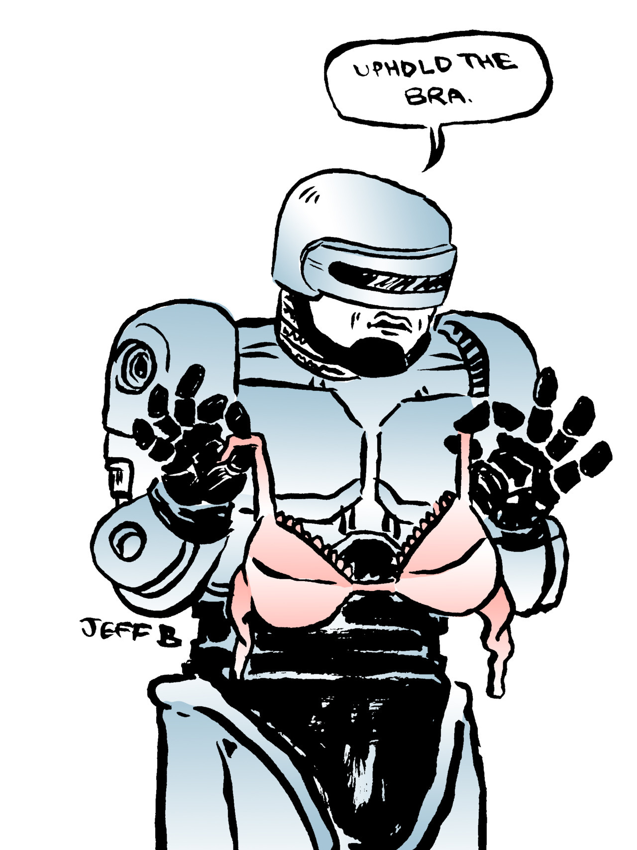 that robocop drawing i did a while ago, but colored real quick