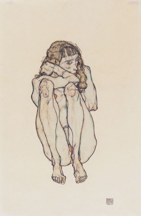 undare:  Egon Schiele, Hockender Frauenakt, 1914. 