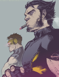 timetravelandrocketpoweredapes:  Ultimate X-Men: Wolverine and Cyclops by Ricken 