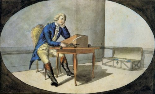  A la mañana siguiente, a las seis, entra el criado con la luz. Encuentra a su amo en el suelo, la pistola y sangre. Lo llama; lo toca; no obtiene respuesta, sólo un estertor.  Werther - Goethe