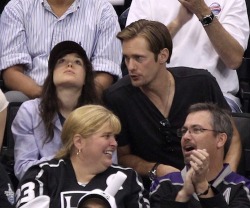 askarsswedishmeatballs:  Alex with Ellen Page (his co-star in The East) at tonight’s Kings game 