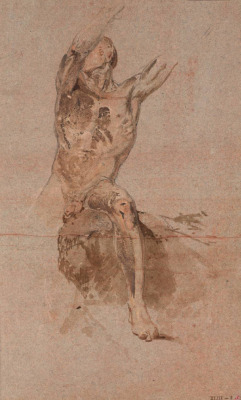 alunmabon:  J. M. W. Turner, Study of a Seated Male Nude with Arms Raised, 1798. 