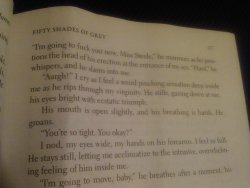 ifyoubreaktheuniverse:  nailpolishbreath:  monsieurpaprika:  imwalterwhitebitches:  braiking-void:  smktty:  sweetlittlekitty:  holymotherofrowling:  oh god fifty shades of grey is truly as awful as it sounds this is SO BAD  “… YOU OKAY?”  This