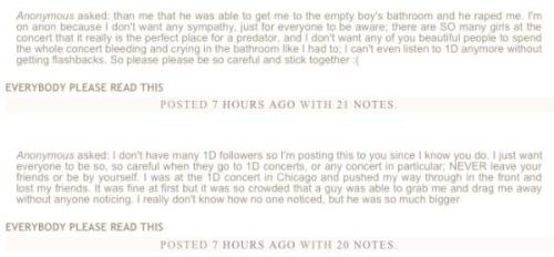 directionerissues:  This breaks my heart. It can happen to anyone. Doesn’t matter how old you are, or how tall you are. Stick with at least one other person. Your parents are ideal in these situations. Make sure you have a cell phone on you just in