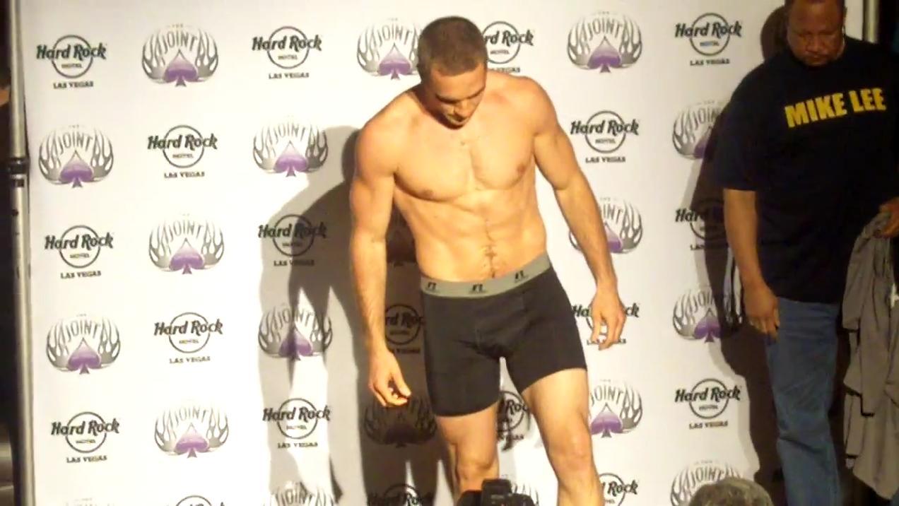 Screen caps from pro boxer Mike Lee&rsquo;s weigh-in on Thursday, June 7th for
