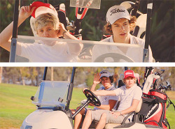 blamestyles:  Niall and Harry Golfing today