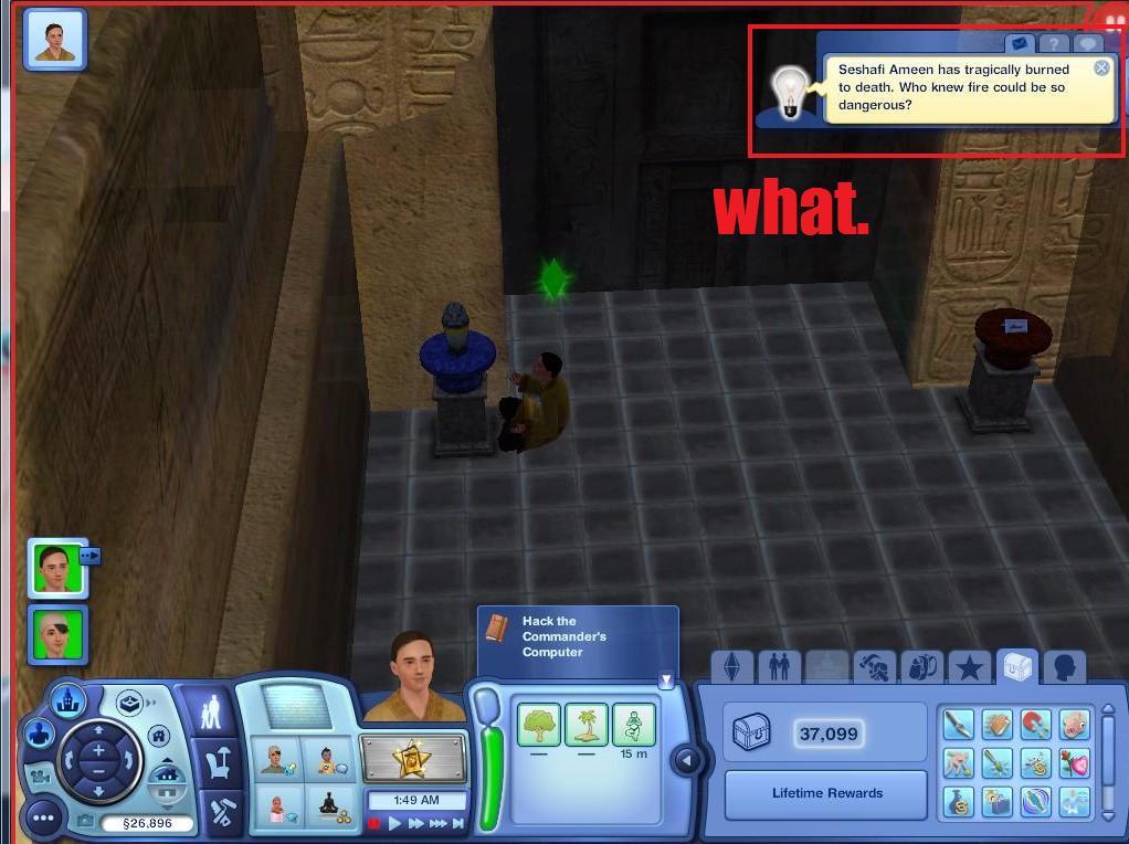 the sims telling me about the death of a friend in a very sensitive and compassionate way.