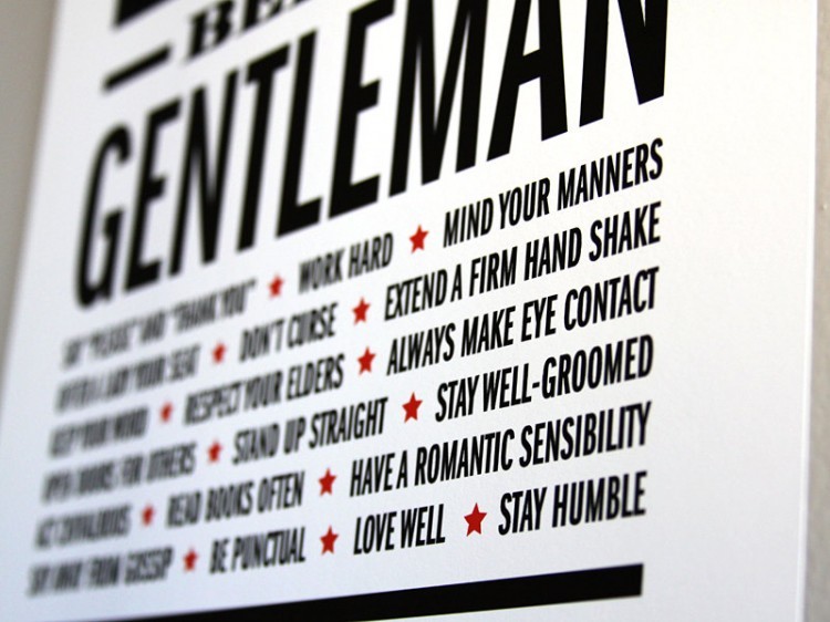 modernizing:  The rules to always being a gentleman. By DapperPaper. 