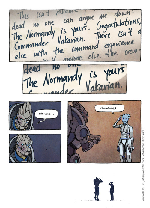 aidosaur:Mass Effect 3 Epilogue Comic.  Fanart Friday.  Pencil, photoshop.(Warning for Spoilers and 