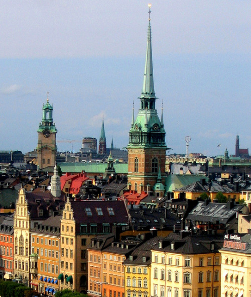 Gamla Stan (Old City) panorama in Stockholm, Sweden (by fede_gen88).