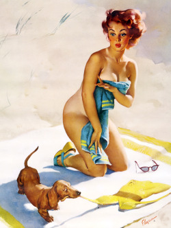 vintagegal:  “Taking Ways”(Southern  Exposure) by Gil Elvgren, 1950